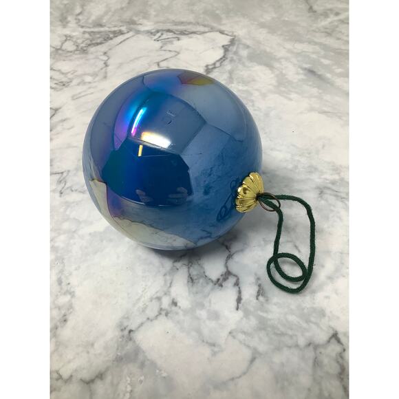 Li Bien Blue Glass Hand Painted Doves Christmas Ornament Holiday Decor A11-3 - Picture 4 of 5